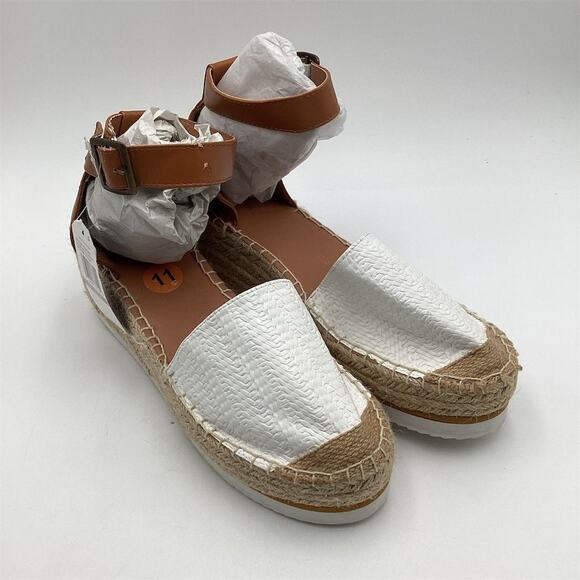 Nautica Women's Espadrille Sandals White/Cognac Size 11 Summer Casual - Picture 1 of 7